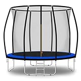 Baunsal® Trampolin Outdoor Ø 305 cm (FGIS) blau-schwarz als Komplettset Gartenspielzeug Kindertrampolin Gartentrampolin rund Garten Spielzeug für Kinder