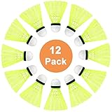 SenluKit Pro-Nylon Federball, 12er Dose, Premium Gänsefeder...