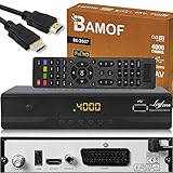 hd-line Bamof BE-2607 Digital Satelliten Sat Receiver - (HDTV, DVB-S/S2, HDMI, SCART, 2X USB 2.0, Full HD 1080p) [Vorprogrammiert für Astra Hotbird Türksat] [Energieklasse A+++]