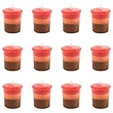 pajoma® Duft-Votivkerze 12 Stück à 55 g, Apfel-Zimt | Marmorvotivkerze, Brenndauer ca. 17 Stunden - Höhe 5 cm ø 4 cm | Premium Qualität