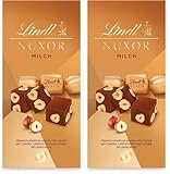 Lindt Schokolade | NUXOR Beutel Milch | 103g | Cremige Gianduja Milch-Schokoladen Würfel mit ganzen, gerösteten Haselnüssen | Schokoladen-Geschenk (Packung mit 2)