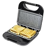 Cecotec Toast Grillfläche.Sandwichmaker mit Antihaftbeschichtung, Kapazität für 2 Sandwiches, Grillfläche, Cold Touch-Griff, Cable Retriever, 750 W.