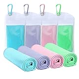 SZELAM 40'x 12'kühlende Handtücher,4 Pcs kühlende Handtuch für Hals und Gesicht,Fitness-Handtücher,weiches,kühles Handtuch für Training,Yoga,Golf,Camping,Outdoor-Sporthandtuch (Makkaronfarbe)