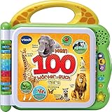 Vtech 80-609544 Baby Mein 100-Wörter-Buch Tiere, Interaktives Bildwörterbuch zum Lernen erster Wörter, Tierbuch mit 12 bilingualen Seiten in Deutsch-Englisch, Für Kinder von 2-5 Jahren