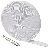 Elastisches Nähband, 1,5 cm, 9,1 m, Weiß, schwer, dehnbar, hohe Elastizität, elastische Spule, Strick, elastische Bänder für DIY, Nähen, Handwerk, Tagesdecke, Bund