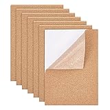 BENECREAT 6Pcs A4 Selbstklebende Korkplatten 30x21cm Rechteck Untersetzer Kork Backing Sheets Für Die Wanddekoration, Party (3mm Dick)