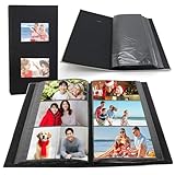 Fotoalbum Einsteckalbum, 10x15 300 Fotos Fotoalbum zum Einstecken Photo Album Slip In Fotoalben mit Frontfenster für Geburtstag Hochzeit Urlaubsgeschenke (Schwarz, 50 Blatt/100 Seiten)