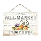 Holzschild mit Herbstmotiv, rustikales Wandschild für Büro, Kinderzimmer, Dekoration, Schule, Klassenzimmer, 30,5 x 20,3 cm