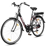 SPATIAL 28 Zoll City E-Bike mit 250W Motor und 36V 10.4Ah Akku Elektrofahrrad, Max Geschwindigkeit 25km/h, Erwachsene Herren Damen Ebike