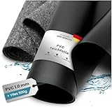 TeichVision - PVC Teichfolie - Stärke 1 mm - 6 m x 5 m und Teichvlies 500g / PVC Folie schwarz mit separatem passendem Vlies in grau
