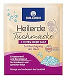 Bullrich Heilerde Tuchmaske + Totes Meer Salz | Zur Beruhigung der Haut | Vegan | 1 Tuchmaske