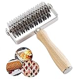 MINGZE Gitter Teigschneider, Kunststoff Teigroller Gitterwalze Gitterschneider Teigwalze Backen-Werkzeug Plätzchen-Pie Pizza Pastry Rollenscherblock DIY Form（Gummigriff）