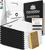 LÖWENKÖNIG® MANDOU EDT. 9x 100% Bambus Putztücher [23x18cm] Perfekt für Hochglanz-Küchen, Bad, Haushalt, Küche - Mehrzweck-Reinigungstücher - Küchentücher, Putzlappen, Allzweck-Tuch, Mehrlagige Lappen