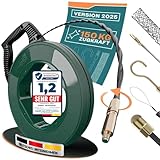 Die durchdachte Einziehspirale 30M für Leerrohre von FAIRMO - 4mm PET Zugdraht inkl. 5 Adapter - Kabeleinziehhilfe bruchsicher zum Ziehen - Einziehfeder für effektives Arbeiten - Einzugshilfe Kabel