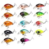 14 pcs Angelköder Set Köder Kit Wobbler Crankbaits mit...