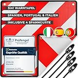 ATHELON® 3in1 Warntafel für Italien, Spanien & Portugal -...