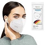 TubeRoo FFP2 Maske 5 Stück Masken, Made in Germany, Versand aus Deutschland, weiche runde Ohrschlaufen Bänder, Atemschutzmaske, Mundschutz, Staubmaske, Feinstaub, Feinstaubmaske, Staubschutzmaske