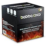 babba coco® | Premium Shisha & Grill Kohle 100% aus Natur Kokosnussschalen ohne chemische Zusätze | 26er mm Würfel | Charcoal for Hookah & BBQ (2KG)