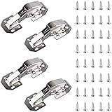 EFUTURETIME 4 x Schrank Scharniere Schranktür Softclose Aufschraubscharnier Schwerlast mit Feder 90° Schränke Möbel Scharnier 113×43 mm (5 Zoll) mit 40 Schrauben mit Hydraulische Dämpfung für Schrank