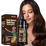 Hair Dye Shampoo, Haarfärbeshampoo für graues Haar Sofort-Haarfarben-Shampoo, haarfarbe Shampoo Hair Color farbshampoo für Männer und Frauen (500ML) (Brown)