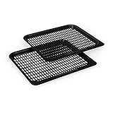 Klarstein AeroVital Fry Gitterrost, Zubehör, 2 Stück, 24 x 20 cm, Stahl, Antihaft, schwarz