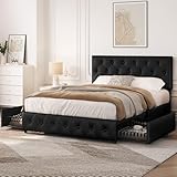 Yaheetech Polsterbett 140 x 200 cm Doppelbett Bettrahmen mit...