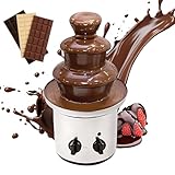 Brilluxa Schokoladenbrunnen, elektrischer Fondue-Brunnen, Schokoladenschmelzer, 3-stöckiger Edelstahltopf mit Tablett, Temperaturregelung für Party-Dessert-Station