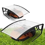Herrselsam Mähroboter Garage Dach Carport für Rasenmäher Rasenroboter 106x87x50cm Garage für Mähroboter aus Polycarbonat Witterungsbeständig+UV-Schutz Mährobotergarage mit Metallfüßen(Transparent)