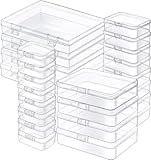 24 Stücke Kleine Aufbewahrungsboxen, Mini Aufbewahrungsbox aus Klarem Kunststoff mit Klappdeckel für kleinteile, perlen, Ringe, Ohrringe, Schrauben(3-Größen verfügbar)
