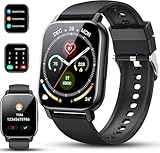 Smartwatch Herren Damen, 1,85' Zoll Voll Touchscreen Smart Watch mit Telefonfunktion, 112+Sportmodi, IP68 Wasserdicht Fitnessuhr mit Herzfrequenzmonitor Schlafmonitor Schrittzähler für Android iOS