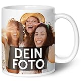 GRAVURZEILE Tasse zum selbst gestalten - Personalisiert mit eigenem Foto - Lebensmittelecht - Spülmaschinenfest - Mikrowellengeeignet - Fototasse Werbetasse oder Firmentasse mit Logo - Weiß