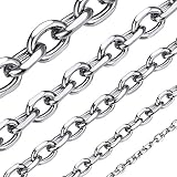 ChainsHouse 316L Edelstahl herrenkette Silber 3mm breit 61cm lang Kabelhalskette Twisted Kreuz Kette für Damen und Mädchen
