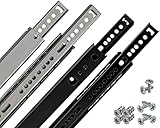 Neuhall Schubladenschienen 27mm Länge: 310mm (2 Stück) Stahl Schienen für Schubladen Teilauszug Schubladenauszug Kugelauszug Schubladen Schienensystem Auszugschienen inkl. Schraubenset