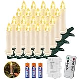 Koopower 30er LED Lichterkette Weihnachtsbaum Kerzen mit...