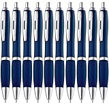 ZENSCRIBE® Ergonomische Kugelschreiber 10 Stück, Premium Kugelschreiber Set Hochwertig, Rutschfester Kulli für einfaches & weiches Schreiben, Blauschreibender Kugelschreiber Blau