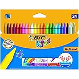 BIC Kids Plastidecor Wachsmalkreiden, Gold und Silber - 24er Pack