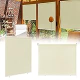 XMTECH Senkrechtmarkise Außen Sonnenschutzrollo Außenrollo Balkonrollo Aussenrollos Wetterfest UV-Schutz Sichtschutz Sonnenschutz Rollo für Fenster Balkon Terrasse Garten, 180x240cm, Beige