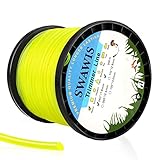 SWAWIS Trimmerfaden Rasen Mähfaden 1,6mm/200M Ersatzfaden Rasentrimmer Ersatz-Trimmer Leine Nylonfaden Motorsense Trimmerschnur für Weed Grass Yard oder Garden, Gelb
