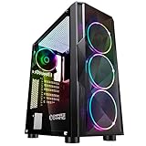 EMPIRE GAMING – Diamond PC-Gehäuse Gamer- ARGB Mittelgroßer Gehäuseturm ATX – Fassade aus Diamant Plexiglas und Seitentür aus Sicherheitsglas – 4 Ventilatoren 5 Volts LED RGB Adressierbar 120 mm