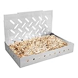 GOEDCH Räucherbox Edelstahl: Räucherkasten Grillzubehör für Grillspaß mit Aroma, Robuste Smoker Box zum Räuchern von Fisch und Fleisch Für Ball Kohle & Gasgrill(21 x 13,5 x 3,5 cm）