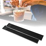 LAISHUNHE 2 Stück 8 x 60 cm Silikon Barmatte Gummi Bar Service Mat Bar Mat Abtropfmatte Bar Trockenmatte Silikon Bar Trocknungs Pad für Bar Club Küche Café