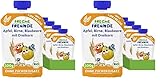 FRECHE FREUNDE Bio Quetschie Apfel, Birne, Blaubeere mit Dreikorn, Fruchtmus mit Getreide im Quetschbeutel für Babys ab dem 6. Monat, vegan, 12er Pack (6 x 100g)
