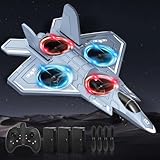 Charmofun RC Flugzeug, 2,4 GHz Ferngesteuertes Flugzeug Mit Licht, 360° Flip, Höhenhalte, Headless-Modus, One-Key Start, RC Plane Kampfflugzeug Flugzeuge Spielzeug Geschenk für Kinder Anfänger