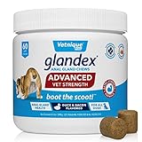 Vetnique Labs Glandex Advanced Strength Analsack Soft Kausnacks mit Ballaststoffen für Hunde, Verdauungsenzyme, Probiotika - Vom Tierarzt empfohlen Vegetarische Ente & Speck… (60ct Chew)