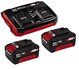 Original Einhell Starter Kit 2x 3,0 Ah Akkus und Twincharger Power X-Change (Li-Ion, 18 V, 60 min Ladezeit, passend für alle Power X-Change Geräte)