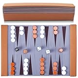Reise Backgammon,Back Gammon Spiel aus massivem Holz - Klassisches Brettspiel für Familien,Reisen und Strategie-Liebhaber,Tragbar und langlebig,Klappstil