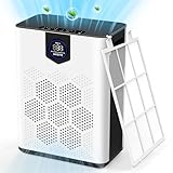 DAYETTE HEPA 14 Luftreiniger Allergiker mit Washbarer Filter, CADR 300m³/h für 120㎡, Air Purifier mit 22dB, Timer, Luftqualitäts-Feedback & Automodus,Luftfilter gegen Schimmel, Staub, Gerüche