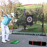 KAIDIDA Golfnetz 305x240cm Glasfaser-Rahmen Golf Übungsnetz für Garten & Garage : Stabil Abschlagnetz Metall - Platzsparendes Driving Range Netz Indoor Outdoor mit Zielscheibe & Tragetasche