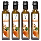Health Seed® 4x500 ml / 2 Liter - Ungefiltert Kürbiskernöl - 100% Rein Kaltgepresst Glasflasche - Frisch vom Hersteller