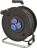 AS SCHWABE ENROULEUR DE CABLE PRO A TAMBOUR 320MM A CLAPETS H07RN-F 3G1,5-3 PRISES NF IP44 50M - NOIR - Electroportatif et machine